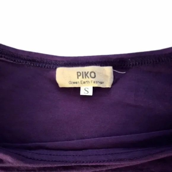 PIKO Plum Purple Oversized Long Sleeve Top sz S Small Womens - Picture 3 of 4